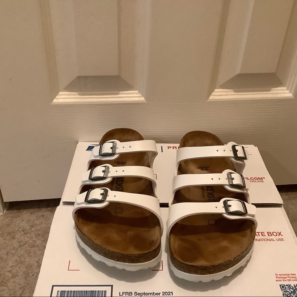 Birkenstock Florida EU 36 regular/wide width White Excellent Condition